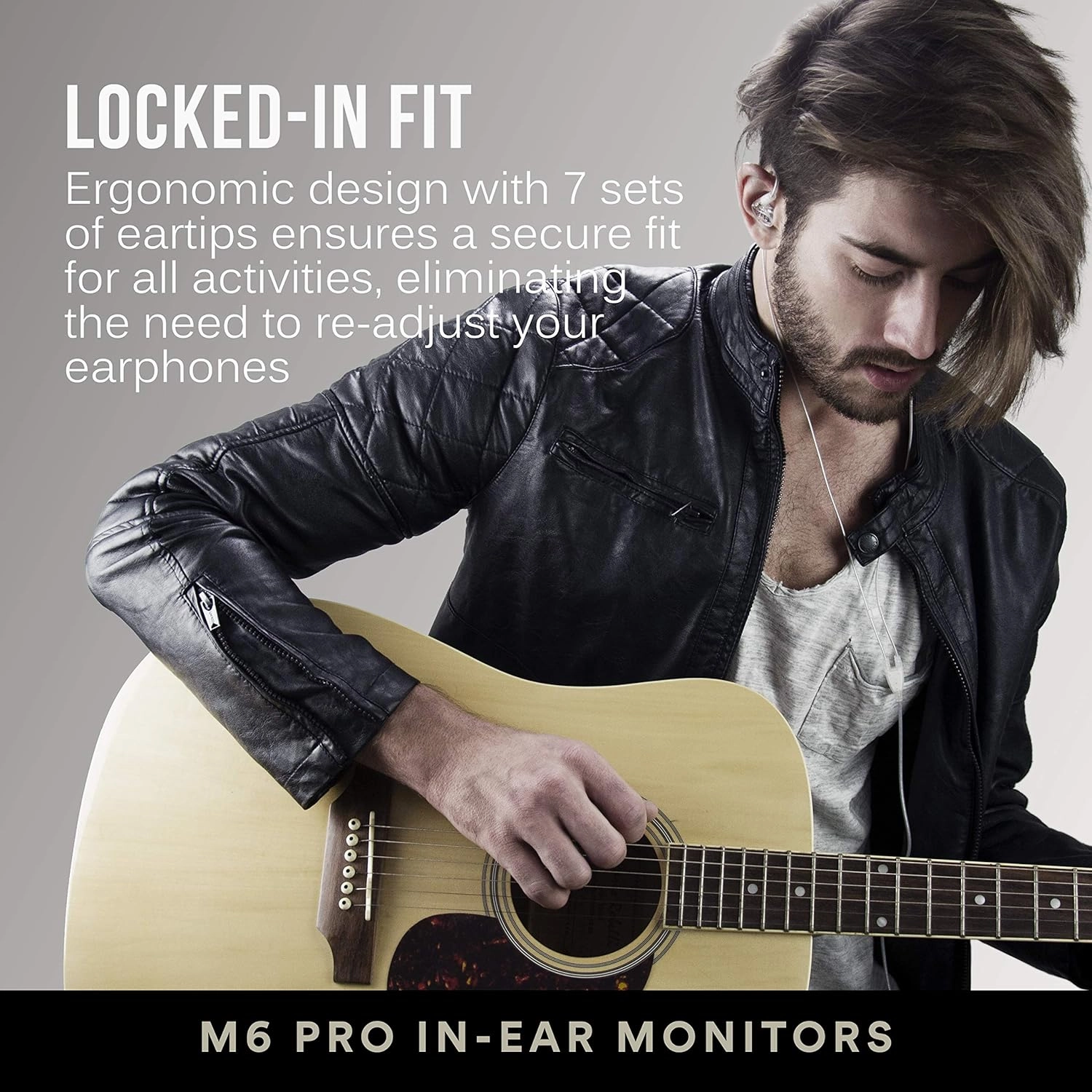 MEE audio M6 PRO Musicians' In-Ear Monitors Wired   Wireless Combo Pack: Includes Stereo Audio Cable and Bluetooth Audio Adapter (Clear) (CMB-M6PROBT-CL)