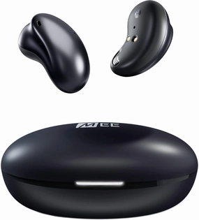 MEE audio Pebbles True Wireless Earbuds - Bluetooth 5.3 Low Profile in Ear Lightweight Headphones with Headset Microphone & Call Noise Reduction for Gym/Workouts/Sports and Gaming, Onyx wireless earbuds,Bluetooth earphones,true wireless stereo,