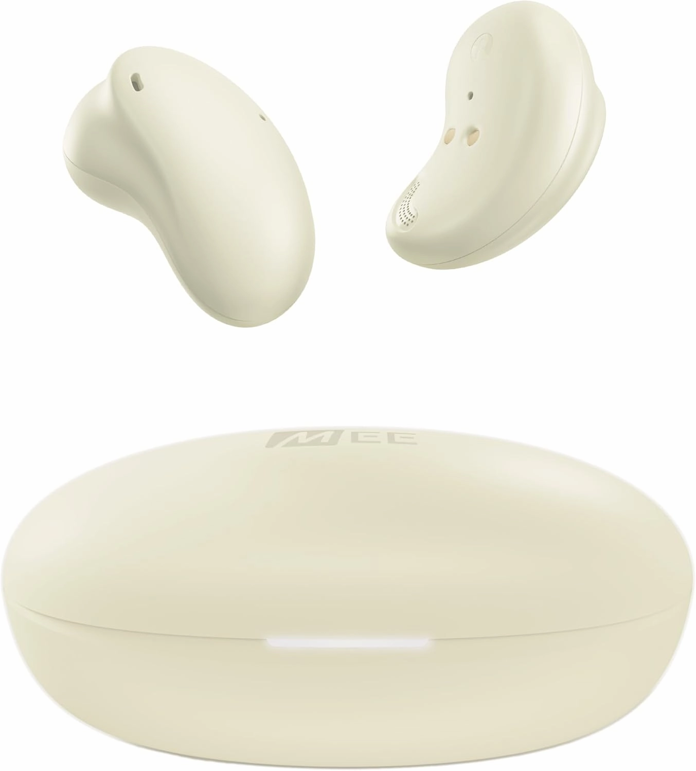 MEE audio Pebbles True Wireless Earbuds - Bluetooth 5.3 Low Profile in Ear Lightweight Headphones with Headset Microphone & Call Noise Reduction for Gym/Workouts/Sports and Gaming, Sandstone wireless earbuds,Bluetooth earphones,true wireless stereo,