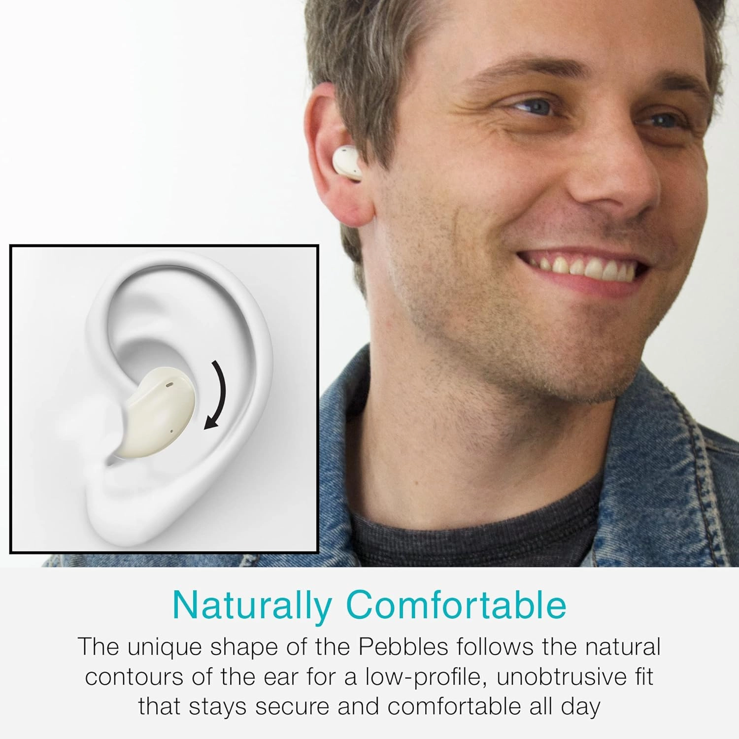 MEE audio Pebbles True Wireless Earbuds - Bluetooth 5.3 Low Profile in Ear Lightweight Headphones with Headset Microphone & Call Noise Reduction for Gym/Workouts/Sports and Gaming, Sandstone