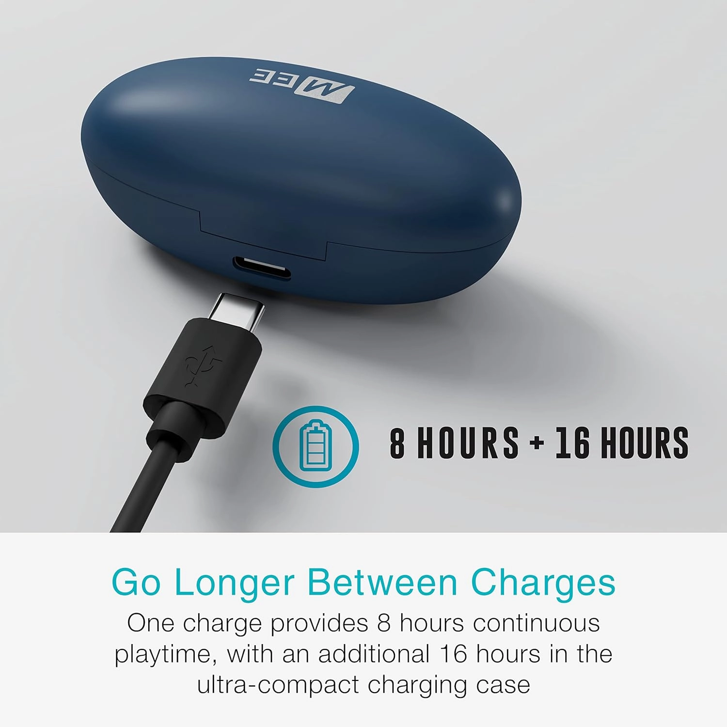 MEE audio Pebbles True Wireless Earbuds - Bluetooth 5.3 Low Profile in Ear Lightweight Headphones with Headset Microphone & Call Noise Reduction for Gym/Workouts/Sports and Gaming, Sapphire
