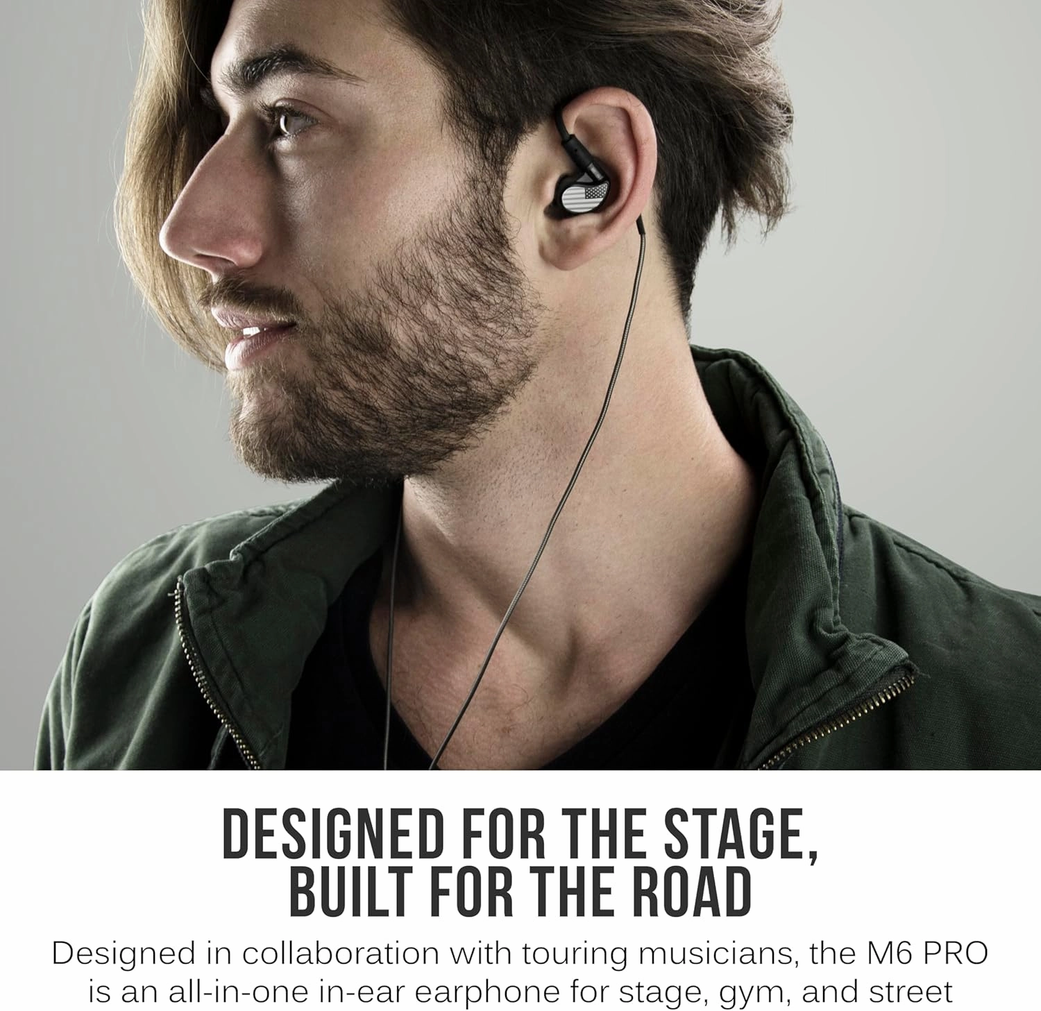 MEE audio Personalized M6 PRO in Ear Monitor Headphones for Musicians w/Engraved Metal Faceplates: Choose an Artwork and/or Add Custom Text, Noise Isolating Professional Earbuds w/Replaceable Cables