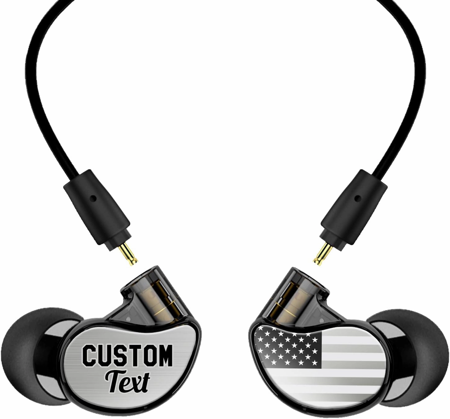 MEE audio Personalized M6 PRO in Ear Monitor Headphones for Musicians w/Engraved Metal Faceplates: Choose an Artwork and/or Add Custom Text, Noise Isolating Professional Earbuds w/Replaceable Cables in-ear monitors,hi-fi IEMs,studio earphones,