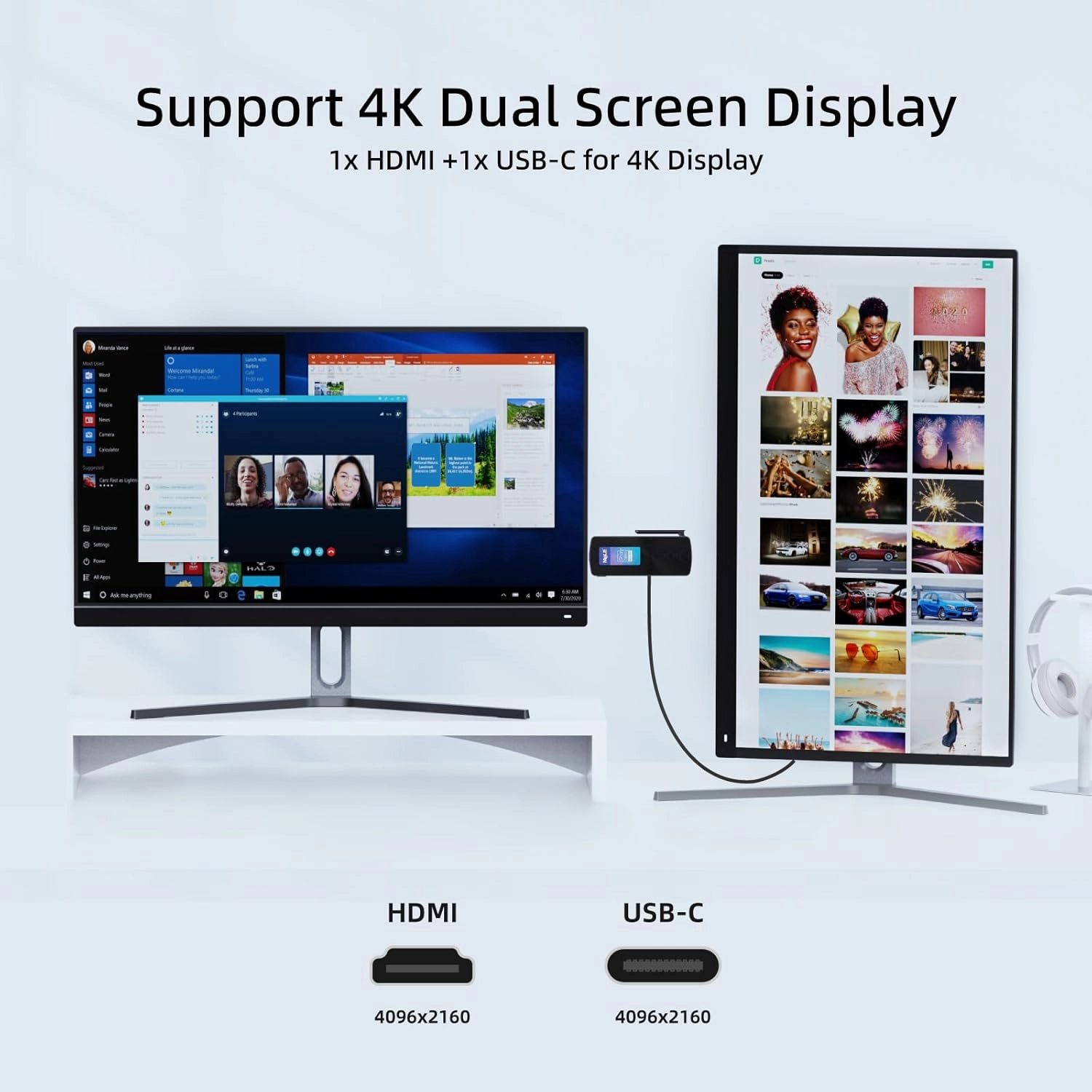 MeLE PCG02 N100 Slim Mini PC Stick 8GB LPDDR4x 128GB, Full Function USB-C Fanless Mini Computer Stick Dual HDMI 4K Display 2.4G/5G WiFi BT5.1 GbE Micro PC with VESA Mount, on NAS, IoT, Digital Signage