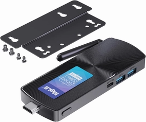 MeLE PCG02 N100 Slim Mini PC Stick 8GB LPDDR4x 128GB, Full Function USB-C Fanless Mini Computer Stick Dual HDMI 4K Display 2.4G/5G WiFi BT5.1 GbE Micro PC with VESA Mount, on NAS, IoT, Digital Signage smart audio hub,voice control speaker,Alexa compatible 