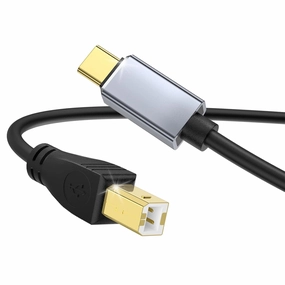 MeloAudio USB C MIDI Cable, Type C to USB 2.0 MIDI Interface Cable for Midi Controller, Keyboard, Audio Interface for ipad, Samsung, Laptop, MacBook, 5FT USB B to USB C Printer Cable Black audio interface,USB interface,music recording input,