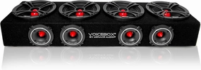 MENACE AUDIO Car Audio Midrange Enclosure 4 x 6.5 2000Watts VOICEBOX (MA-VB6525-4R) RED audio rack,hi-fi component stand,media shelf,