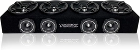 MENACE AUDIO Car Audio Midrange Enclosure 4 x 6.5 2000Watts VOICEBOX (MA-VB6525-4S) Silver audio rack,hi-fi component stand,media shelf,