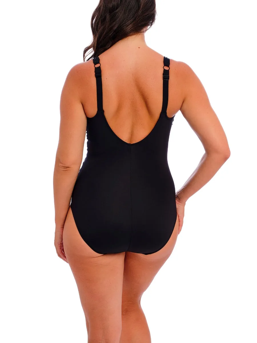 Merissa Tie Front Swimsuit - Black