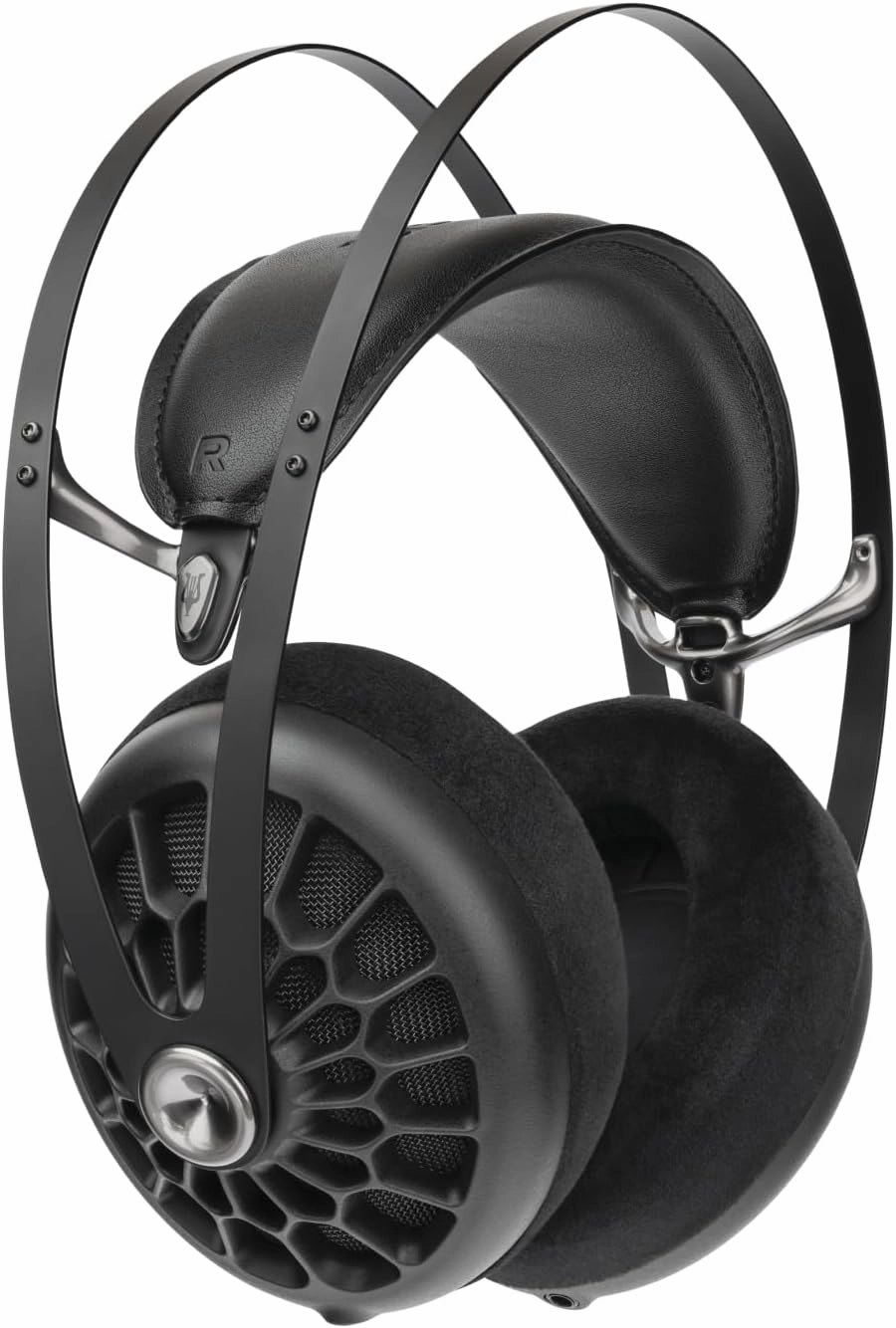 MEZE AUDIO 105 AER | Wired Over-The-Ear Lightweight Audiophile Open-Back Headphones | 50mm Dynamic Drivers | Low Impedance 42 Ohms | Cables and Carrying Pouch Included (Black) audiophile headphones,high-end headphones,studio over-ear,