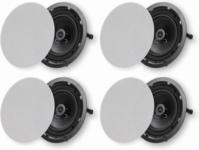 Micca 8" 2-Way in Ceiling or Wall Round Speakers, 4 Pack, 8 Inch Woofer, 9.75" Cutout Diameter, Low Profile Rimless Design, for Indoor Rooms or Covered Outdoor Porches, White, Paintable soundbar,TV speaker bar,home theater soundbar,