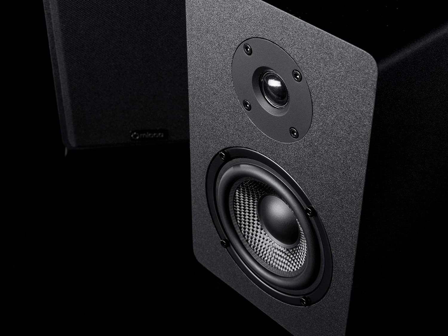 Micca PB42X Powered Bookshelf Speakers, 30-Watt RMS Power, Active Near Field Studio Monitors, 2-Way (Black, Pair)