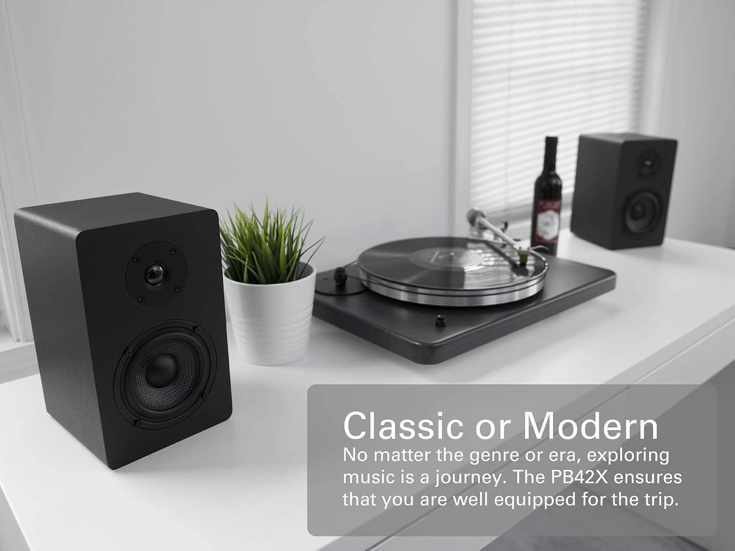 Micca PB42X Powered Bookshelf Speakers, 30-Watt RMS Power, Active Near Field Studio Monitors, 2-Way (Black, Pair)
