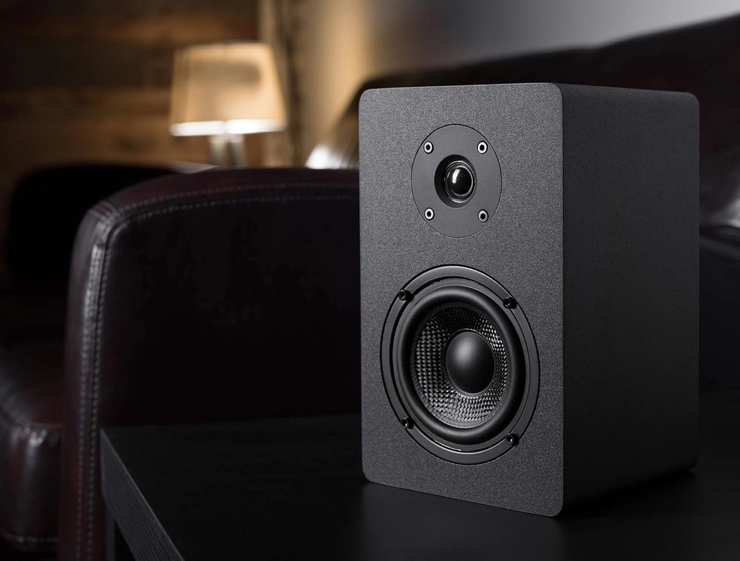 Micca PB42X Powered Bookshelf Speakers, 30-Watt RMS Power, Active Near Field Studio Monitors, 2-Way (Black, Pair)