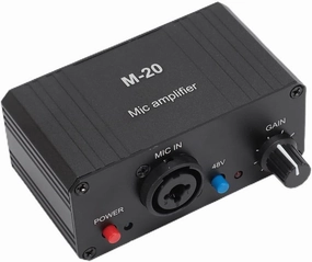 Microphone Preamp, 48V Power High Gain Electronic Audio Stereo Phonograph Preamplifier, with XLR Output, for Dynamic Condenser Microphones Booster balanced output player,audiophile player,hi-res digital player,