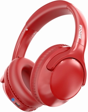 MIDOLA Bluetooth Headphones Over Ear 68H Playtime 6 EQ Wireless Headset with Microphone HiFi Stereo Foldable Lightweight Deep Bass for Travel Home Office Cellphone Red over-ear headphones,closed back headphones,wireless studio cans,