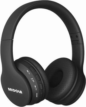 MIDOLA Kids Headphones Bluetooth 5.3 Wireless 60H Play Time Volume Limit 85/110dB Over Ear Foldable Protection Headset/Wired AUX Cord Mic for Child Boy Girl Travel School Phone Pad Tablet Black over-ear headphones,closed back headphones,wireless studio can