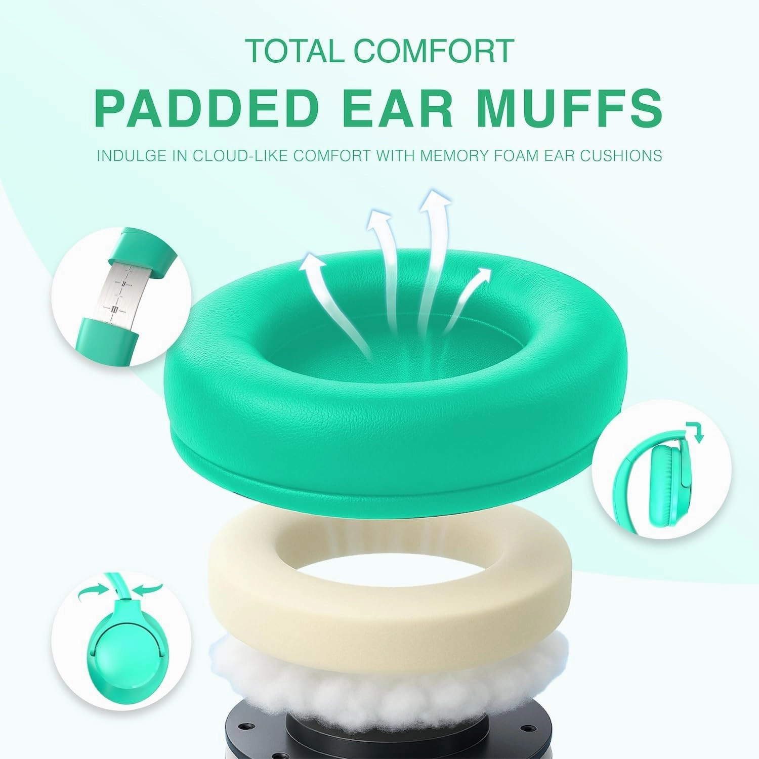 MIDOLA Wired Headphones Over-Ear Hi-Fi Sound with Microphone Adjustable Foldable, 1.5M Cord & 3.5mm Jack, Lightweight Headset for Kids Adults PC iPad Laptop Green