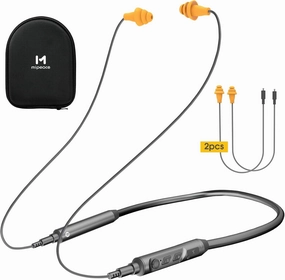 MIPEACE Bluetooth Earplug Headphones, Neckband Ear Protection Work earbuds-29db Noise Reduction Safety Headphones with Replacement Buds,19 Hour Battery for Lawn Mowing DIY (Grey) TWS earbuds,compact wireless buds,Bluetooth ear tips,
