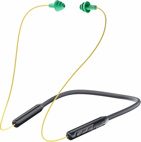 MIPEACE Bluetooth Earplug Headphones, Neckband Wireless Earbuds earplugs-29db Noise Reduction isolating in-Ear earplug Earphones and Controls,IPX5 sweatproof,19 Hour Battery(Yellow & Green) wireless earbuds,Bluetooth earphones,true wireless stereo,