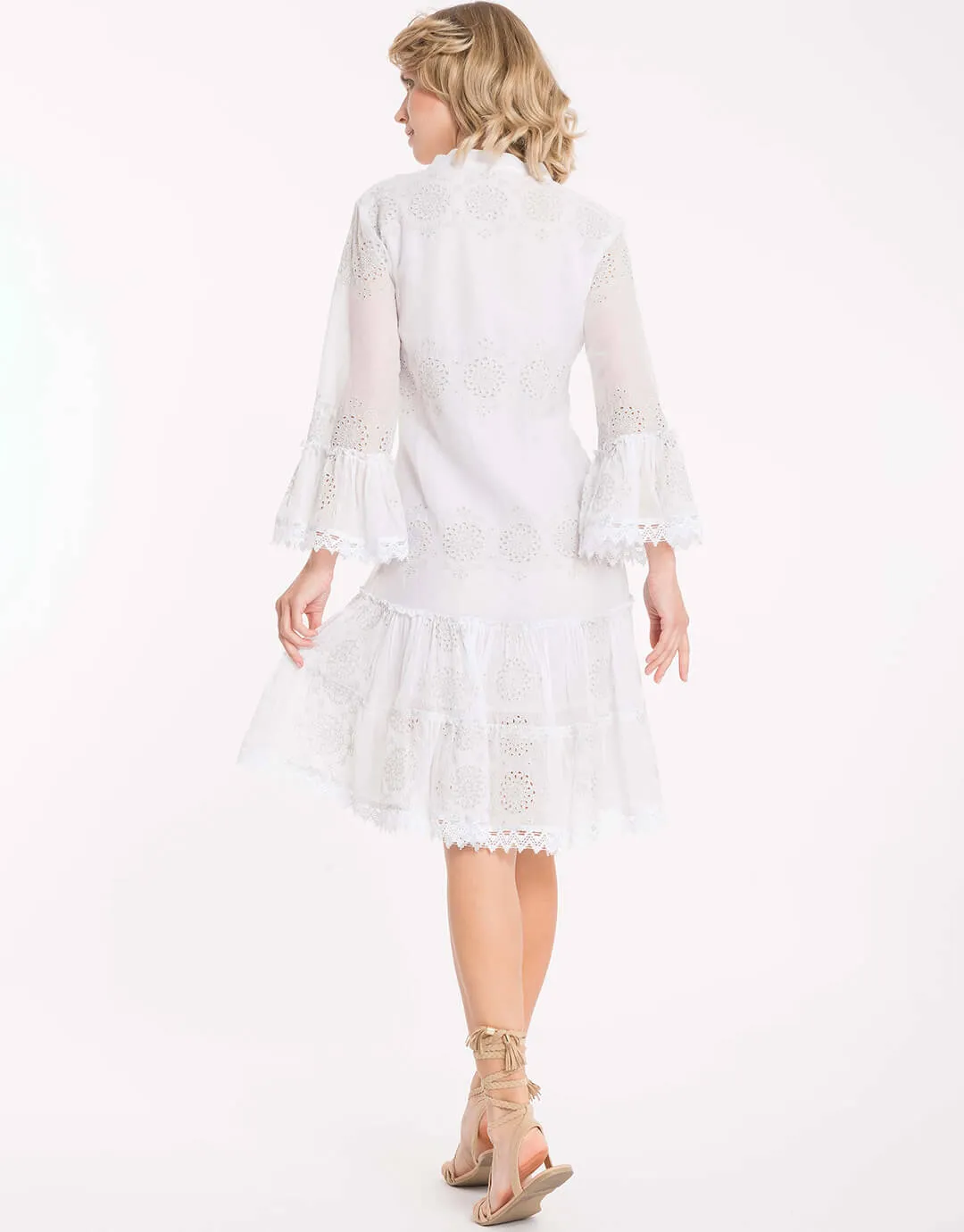 Monica Dress - White Silver