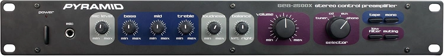 Mono Stereo Preamplifier Home Audio - Rack Mount Preamp For Turntable Phono, Tape Record/Player To Amplifiers/Sound Systems - Stereo Pre Amp W/ Microphone/Tuner/CD/AUX/Phono Input RCA - Pyramid PR2500 balanced output player,audiophile player,hi-res digital