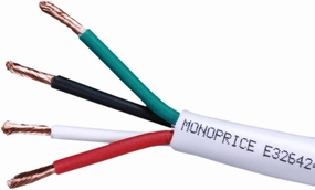 Monoprice 100ft 14AWG CL2 Rated 4-Conductor Loud Speaker Cable (For In-Wall Installation) speaker cable,audio wire,hi-fi speaker cord,