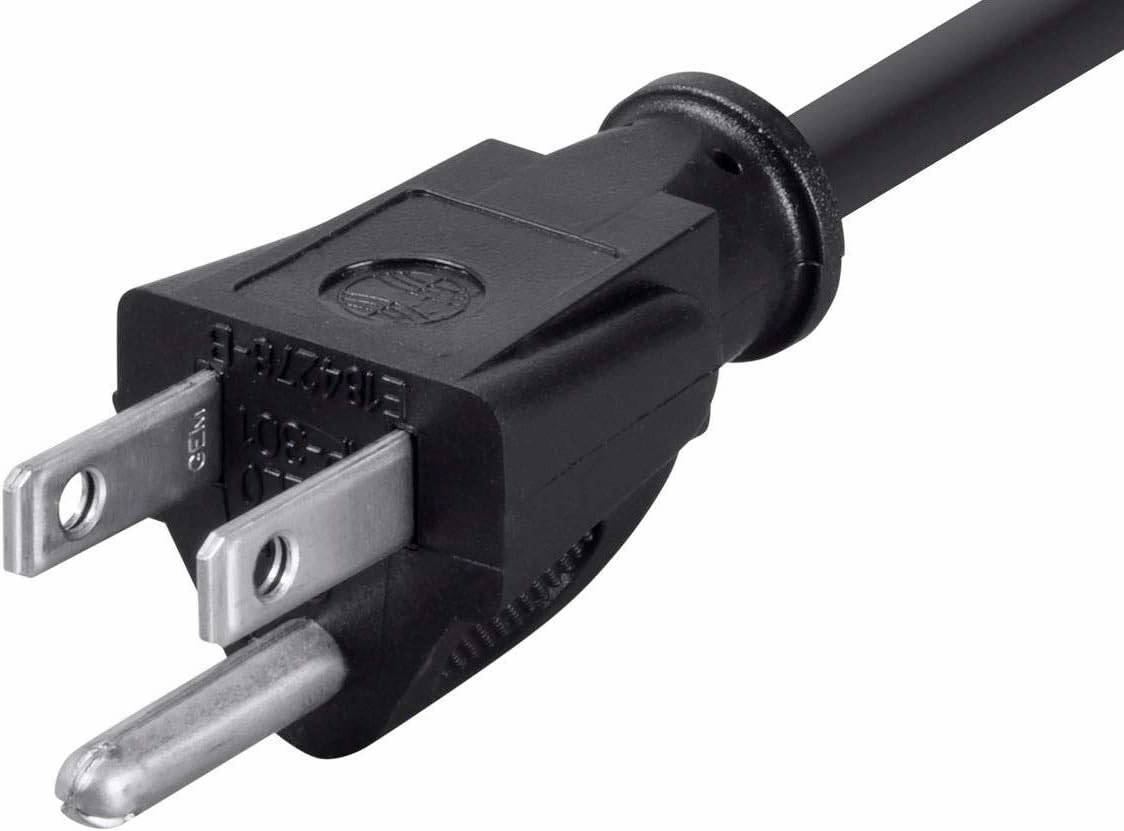 Monoprice 105300 10ft 16AWG Power Extension Cord Cable, 13A (NEMA 5-15P to NEMA 5-15R), Black - 13A