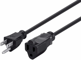 Monoprice 105300 10ft 16AWG Power Extension Cord Cable, 13A (NEMA 5-15P to NEMA 5-15R), Black - 13A power cord,hi-fi power cable,AC power lead,