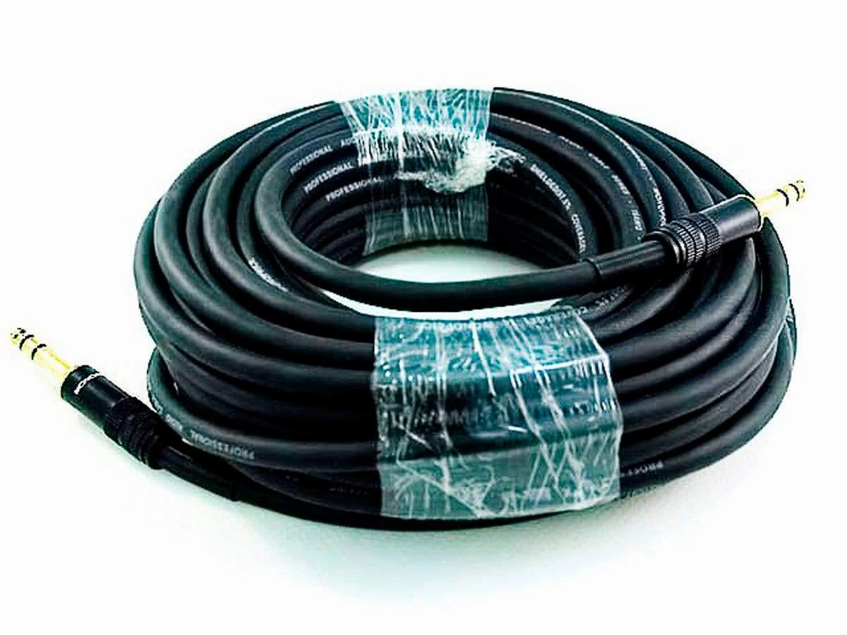 Monoprice 1/4-Inch TRS Male to Male Cable - 25 Feet - Black, 16AWG, Gold Plated - Premier Series