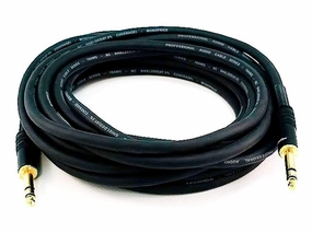 Monoprice 1/4-Inch TRS Male to Male Cable - 25 Feet - Black, 16AWG, Gold Plated - Premier Series speaker cable,audio wire,hi-fi speaker cord,