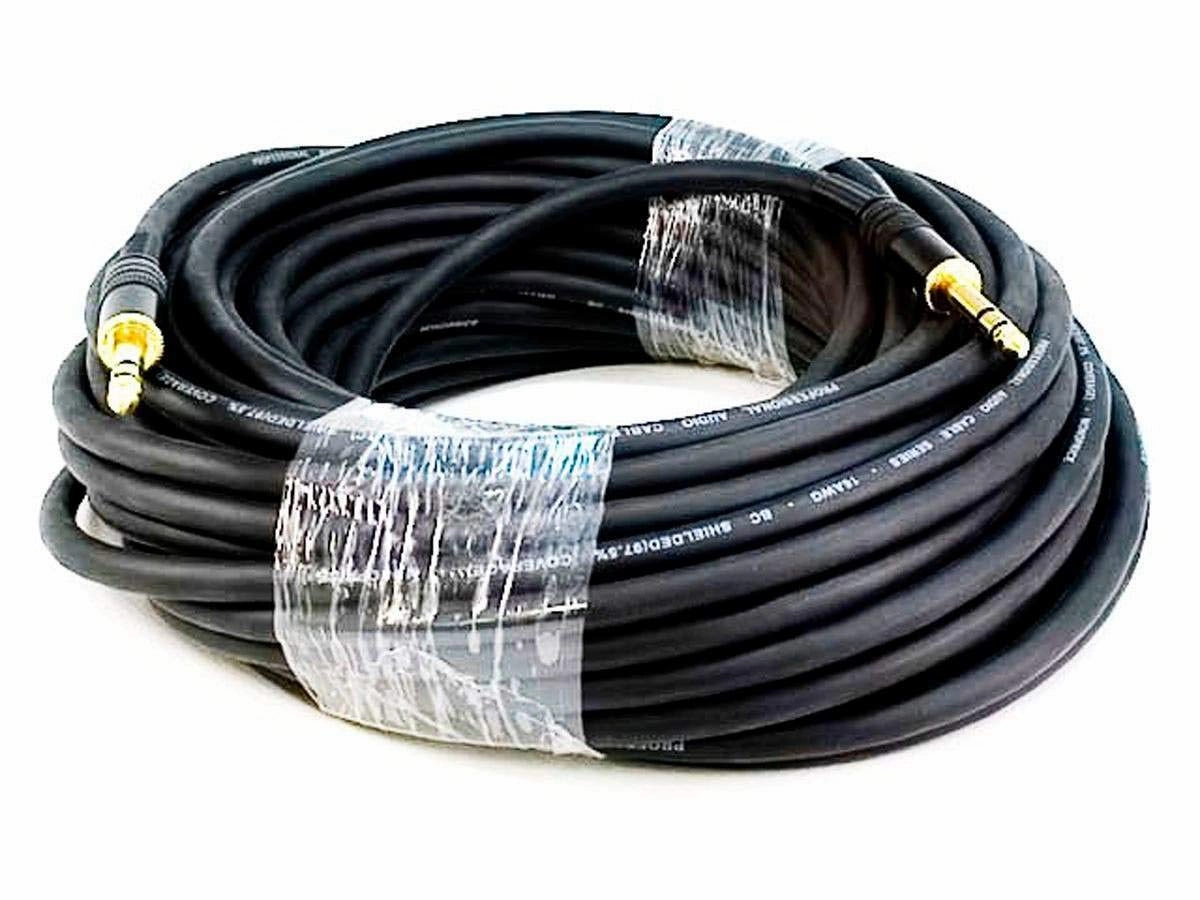 Monoprice 1/4-Inch TRS Male to Male Cable - 25 Feet - Black, 16AWG, Gold Plated - Premier Series