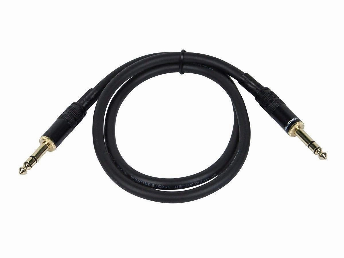 Monoprice 1/4-Inch TRS Male to Male Cable - 25 Feet - Black, 16AWG, Gold Plated - Premier Series