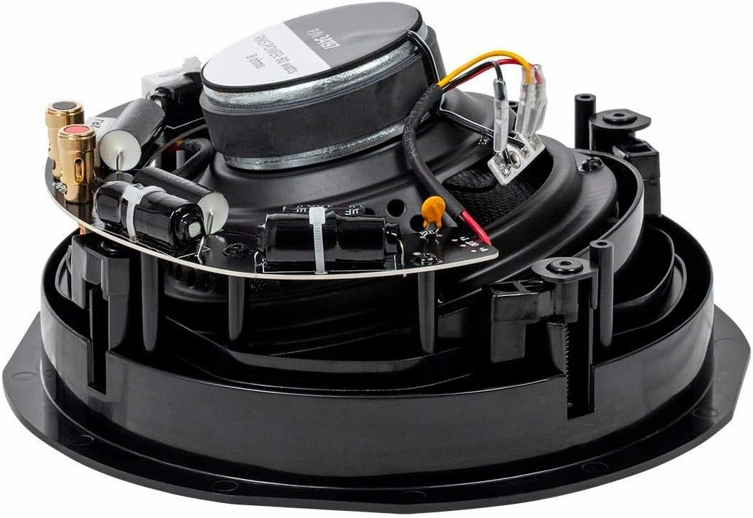 Monoprice 2-Way Carbon Fiber In-Ceiling Speakers - 6.5 Inch With 15 Degree Angled Drivers (Pair) - Alpha Series