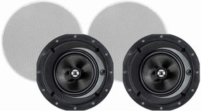 Monoprice 2-Way Carbon Fiber In-Ceiling Speakers - 6.5 Inch With 15 Degree Angled Drivers (Pair) - Alpha Series soundbar,TV speaker bar,home theater soundbar,