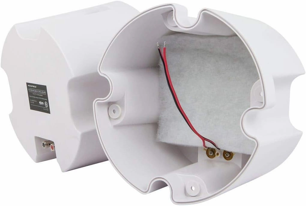 Monoprice ABS Back Enclosure (Pair) for PID 4103, 6 1/234; Ceiling Speaker White soundbar,TV speaker bar,home theater soundbar,