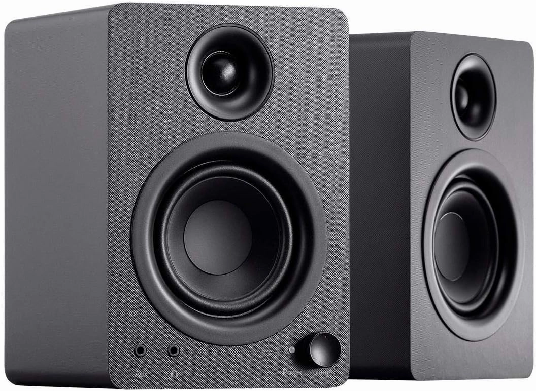 Monoprice DT-3 50-Watt Multimedia Desktop Powered Speakers Perfect Complement to any Home, Office, Gaming, or Entertainment Setup,black bookshelf speakers,compact stereo speakers,hi-fi shelf speakers,