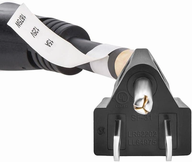 Monoprice Power Cord Splitter - 15 Amp (NEMA 5-15P to 2x NEMA 5-15R), UL Certified, 14AWG, 1.2 Feet, Black