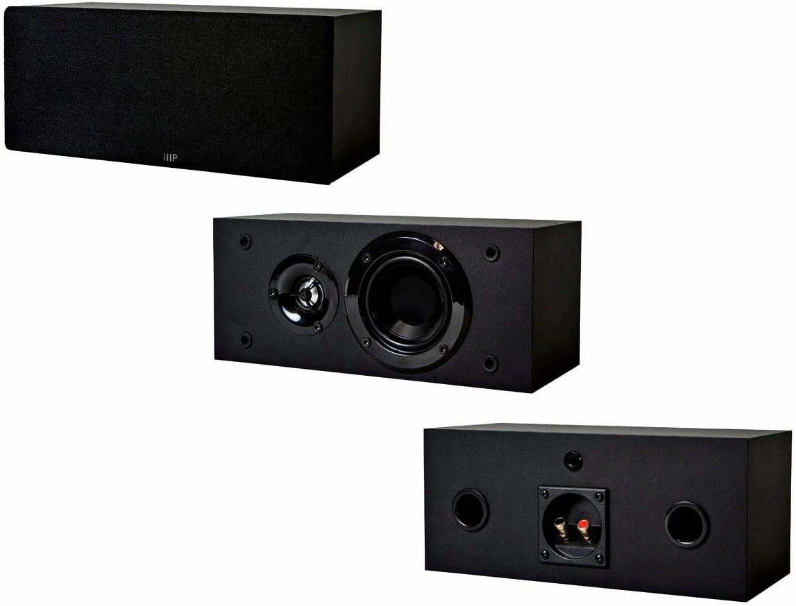 Monoprice Premium 5.1 Channel Home Theater System with Subwoofer - 100 Watt Speakers, 200 Watt Subwoofer, Black