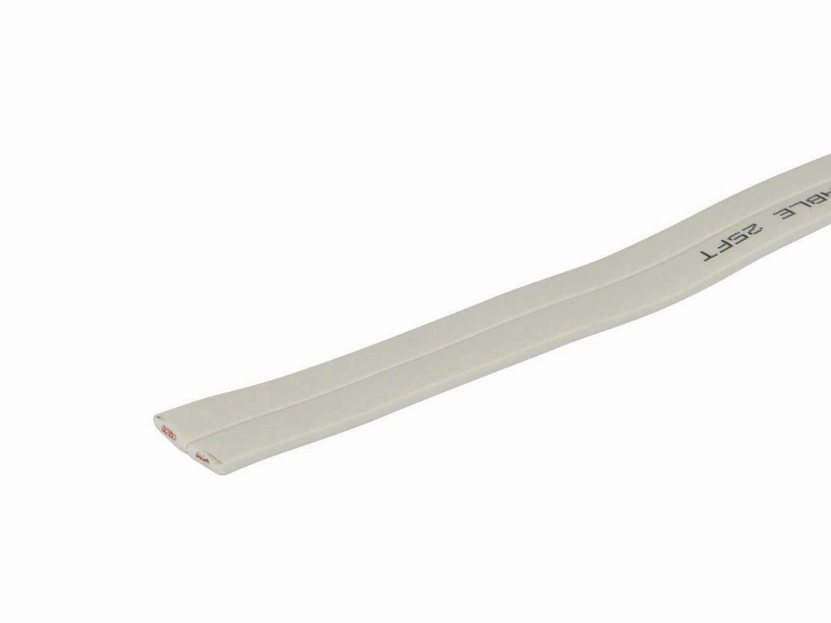 Monoprice Pure Copper Flat Speaker Wire - CL2 in Wall Rated, Jacketed in PVC Material, 16AWG, 100 Feet