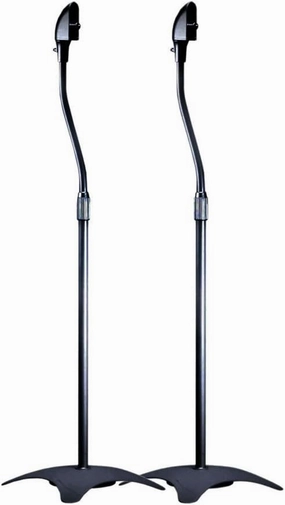 Monoprice Satellite Speaker Floor Stands - Black (Pair) Supports Up to 5 Lbs. Each, Height Adjustable (26.8 to 43.3 Inches) surround sound system,cinema audio kit,5.1 surround package,