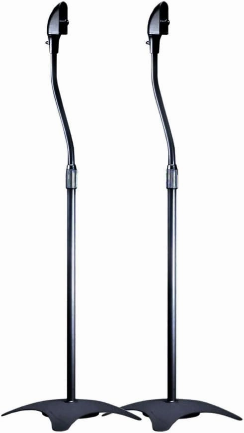 Monoprice Satellite Speaker Floor Stands - Black (Pair) Supports Up to 5 Lbs. Each, Height Adjustable (26.8 to 43.3 Inches) surround sound system,cinema audio kit,5.1 surround package,