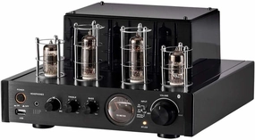 Monoprice Stereo Hybrid Tube Amplifier 2019 Edition, 25 Watt with Bluetooth 2.1   EDR, Wired RCA, Optical, Coaxial, and USB Connections, and Subwoofer Out integrated amplifier,stereo receiver,hi-fi amp combo,