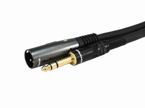 Monoprice XLR Male to 1/4-Inch TRS Male Cable - Gold Plated, High Fidelity and Eliminate Noise in the Recording Studio and On Stage, 16AWG, 6 Feet, Black, 6Ft speaker cable,audio wire,hi-fi speaker cord,