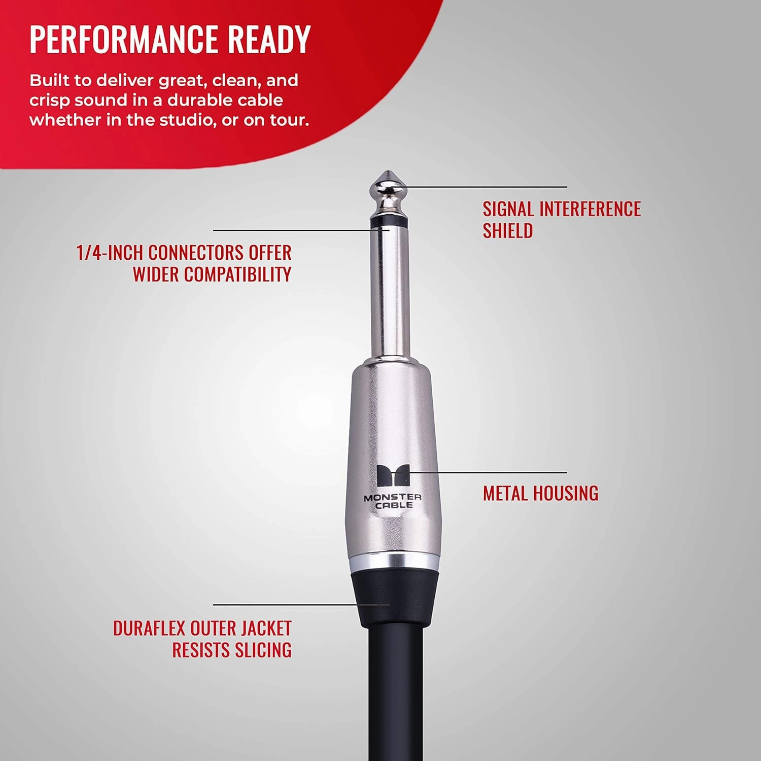 Monster Prolink Performer 600 Speaker Cable: 3 ft, Straight 1/4 Plugs