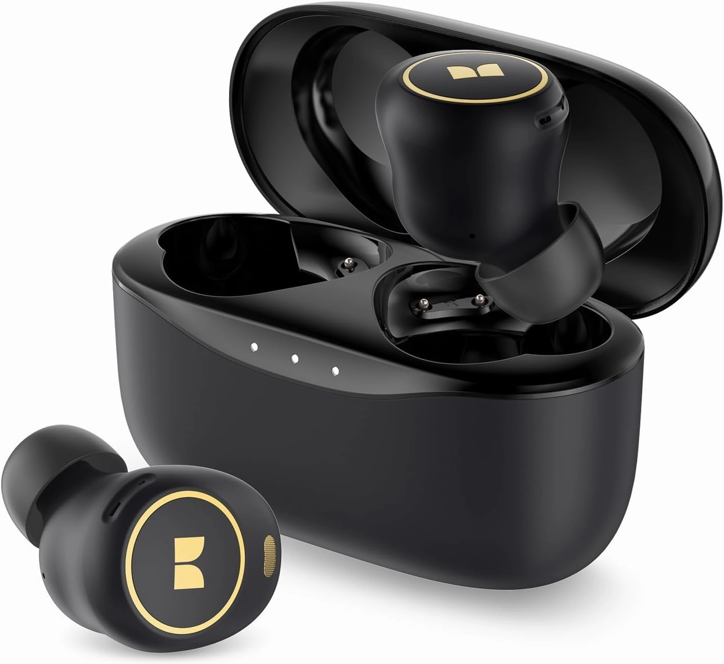 Monster Wireless Earbuds, Bluetooth 5.3 Headphones with Bass Stereo, 32 Hours Playtime, IPX6 Waterproof,USB-C Fast Charging TWS earbuds,compact wireless buds,Bluetooth ear tips,