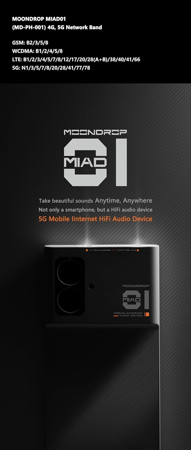 MOONDROP MIAD01 MD-PH-001 5G Mobile Phone Internet HiFi Audio Device Music Player balanced output player,audiophile player,hi-res digital player,