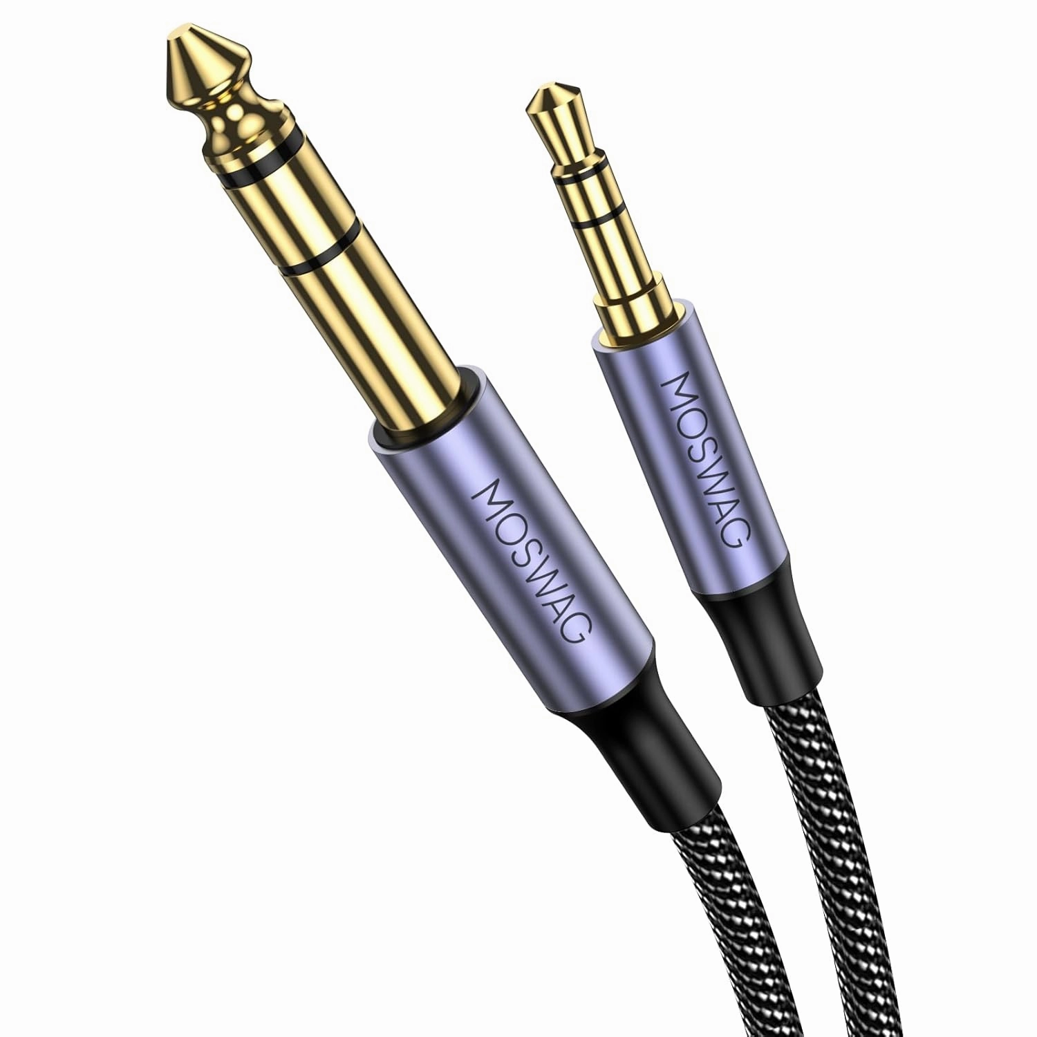 MOSWAG 3.5mm to 6.35mm TRS Stereo Audio Cable 6.6FT/2Meter,6.35 1/4" Male to 3.5 1/8" Male Aux Jack for iPod,Laptop,Home Theater Devices,Amplifiers and More home cinema system,5.1 home theater,surround sound package,