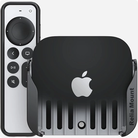 Mount for Apple TV (Black and Dark Gray Apple TV Mount Plus Black Case) speaker wall mount,audio bracket,AV wall mounting,
