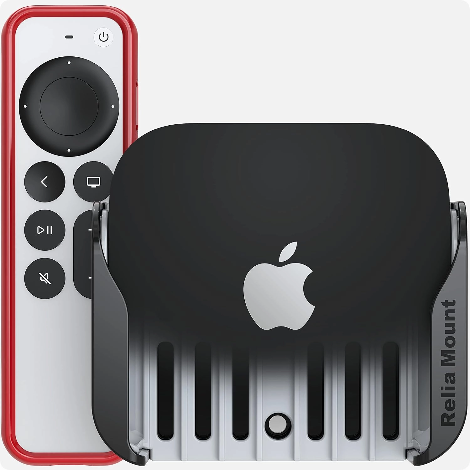 Mount for Apple TV (Black and Light Gray Apple TV Mount Plus Red Case) speaker wall mount,audio bracket,AV wall mounting,